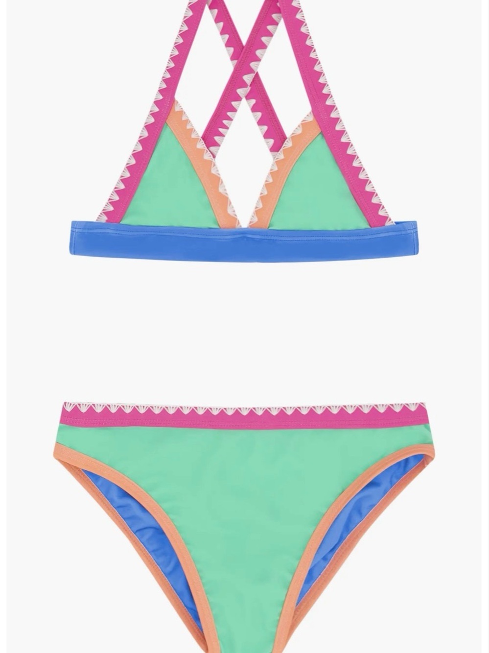 Feather 4 Arrow Kids' Coastline Whipstitch Trim UPF 50+ Two-Piece Swimsuit 10